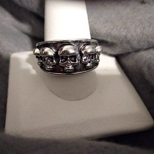 Men's Stainless-steel Skull Band Ring SZ 12 NEW